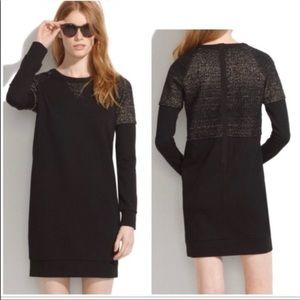 Madewell Ponte Baseball Black Shift Mini Dress NWT